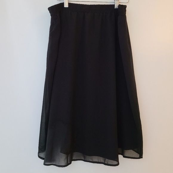 Jacob Black Chiffon Hi-Low Skirt L - Picture 2 of 7